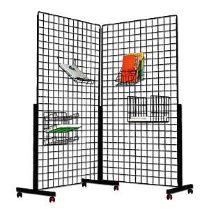 Grille d'exposition noire 180x100cm