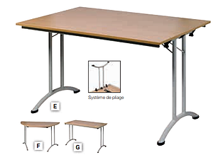 Table pliante à plateau stratifié inusable 22mm