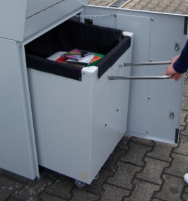 Container-chariot retour cap.100 livres sur roulettes pour boîte retour BREXT