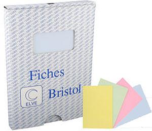 Fiche bristol non perforée, quadrillée, assorties.