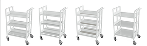 Chariot à livres double face métal 6 bacs ou tablettes