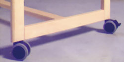 Roulettes noires diam.75mm p/fixation sous un bac DPK