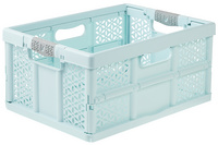 Caisse pliable. L.34.5 x H.24 x P.48cm. Bleu.