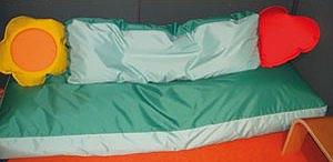 SOLDE Matelas - banquette enfant bicolore en tissu PSICO