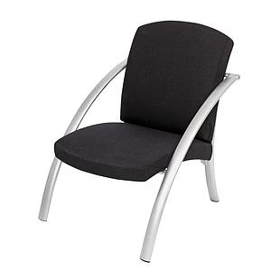 Chauffeuse/Banquette ECO métal/tissu noire piétement gris alu