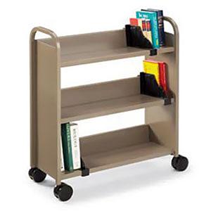 Chariot à livres tout métal 3 tablettes inclinées