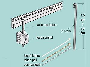 Tige de suspension ronde ø4mm