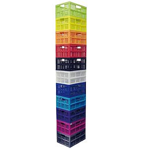 Boîte plastique de rangement  PLIANTES COULEURS ASSORTIES