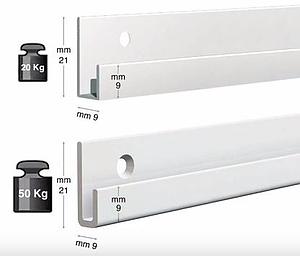 Rail en aluminium blanc 
