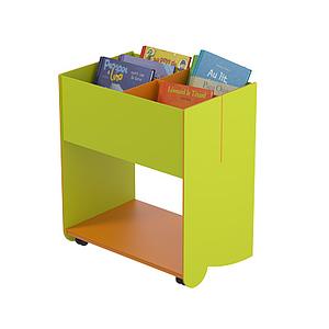 Bac à albums enfant petit budget à 2 étages 4 cases