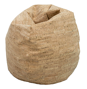 Pouf " poire "  moelleux revêtement tissu "liège"
