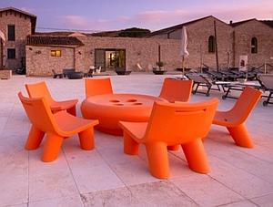 Table basse XXL OUTDOOR forme "bouton"