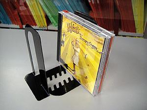 Serre-livre spécial CD à crémaillère métal noir