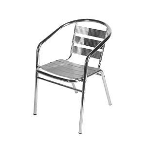 Fauteuil  OUTDOOR TOUT ALU, assise et dos à lattes 