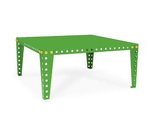 Table BASSE DESIGN tout métal concept MECCANO