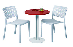Table ronde étroite hauteur standard 74cm 