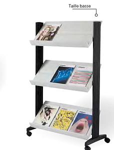 Présentoir bas pour revues / livres, montage rapide E