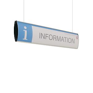 Profil suspendu en aluminium anodisé convexe pour signalétique ou pictogrammes