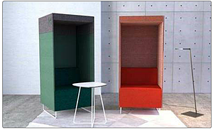Fauteuil-isoloir type "cabine téléphonique"