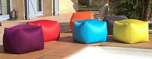 Pouf cube moelleux indoor / outdoor MESH