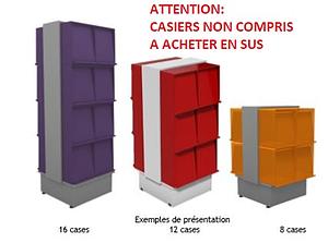 Tour à magazines/revues FIXE structure vide à garnir 3 hauteurs au choix