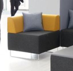 Pouf d'angle avec dossier gamme BJQ... ligne droite 