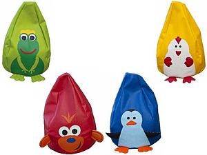 Le lot de 4 poufs poire enfant thème animaux 