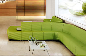 Chauffeuse droite modulable 1 ou 2 places Tissu ou PVC enduit NON FEU