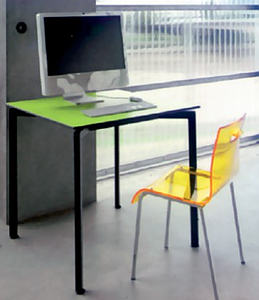 Poste info DESIGN P80cm consultation assise H76cm plateau décalé stratifié  