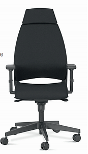 Fauteuil de direction haut dossier tissu noir