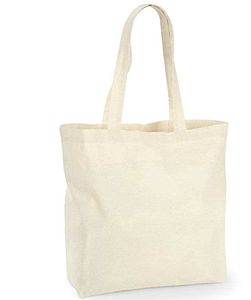 Sac lecteur à soufflet VIERGE en coton, anses moyennes