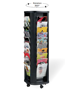 Présentoir mobile-carrousel 40 cases sur 4 faces