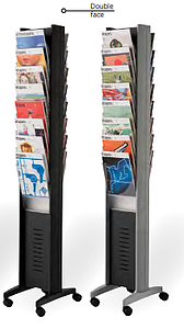 Présentoir compact mobile double face 16 cases