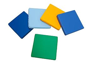 Lot de 5 galettes d'assise ENFANT, carrées plates en mousse