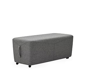 Pouf rectangulaire BAS mobile, transportable à poignée et roulettes 2 places