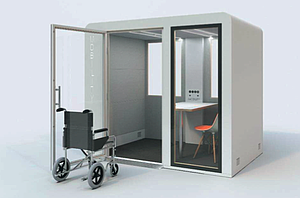 Cabine acoustique spéciale PMR avec accès large : SUR DEVIS 