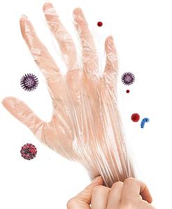 Gants jetables PE toute taille, tout usage