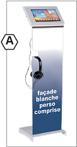 Support tablette sécurisé sur pied pour ADULTE avec casque audio