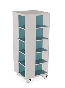 Tour MANGAS gd format / livres h25cm, 4 faces sur roulettes, 2 capacités