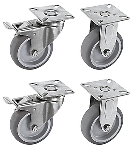 Roulettes de remplacement p/chariot-container de boîte retour gamme BREXT...