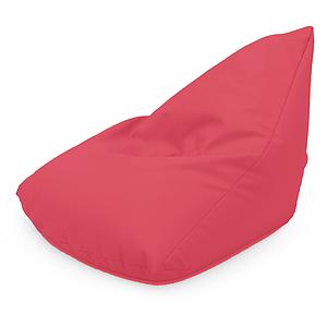 Grand pouf moelleux forme triangle position semi-allongée
