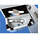 Container retour de documents mobile double 90 livres+50 CD
