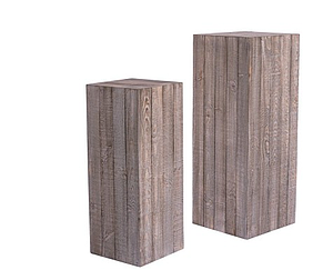 Colonne-totem d'exposition simple en bois 