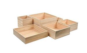 Boîtes à poser simples en bois thème NATURE 