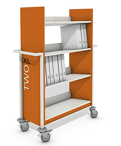 Chariot à livres XL simple face en bois  