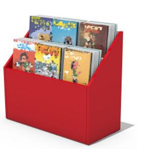 Bac Albums enfant " Village" simple face tout bois