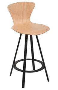 Chaise haute coque hêtre naturel pieds époxy