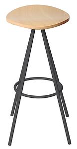 Tabouret haut assise ronde en bois hêtre