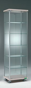 Vitrines "colonne" H183 x P39 cm 5 étagères DEMONTEES  