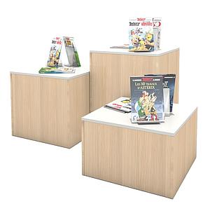 Lot de 3 cubes d'exposition gigogne en bois H40.5 / 60.5 / 80.5cm